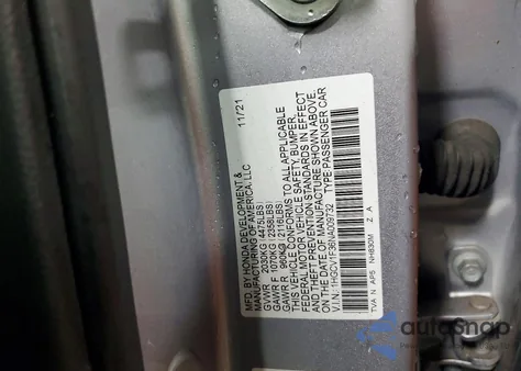 2022 Honda Accord Sport z USA, uszkodzony, nr VIN 1HGCV1F36NA009732